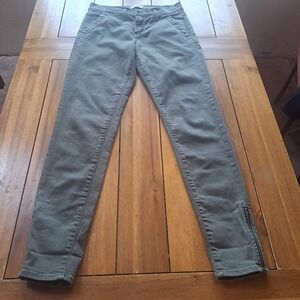 Principle Denim Innovators Prize Olive Green Skinny Ankle Zip Pants Womens 28